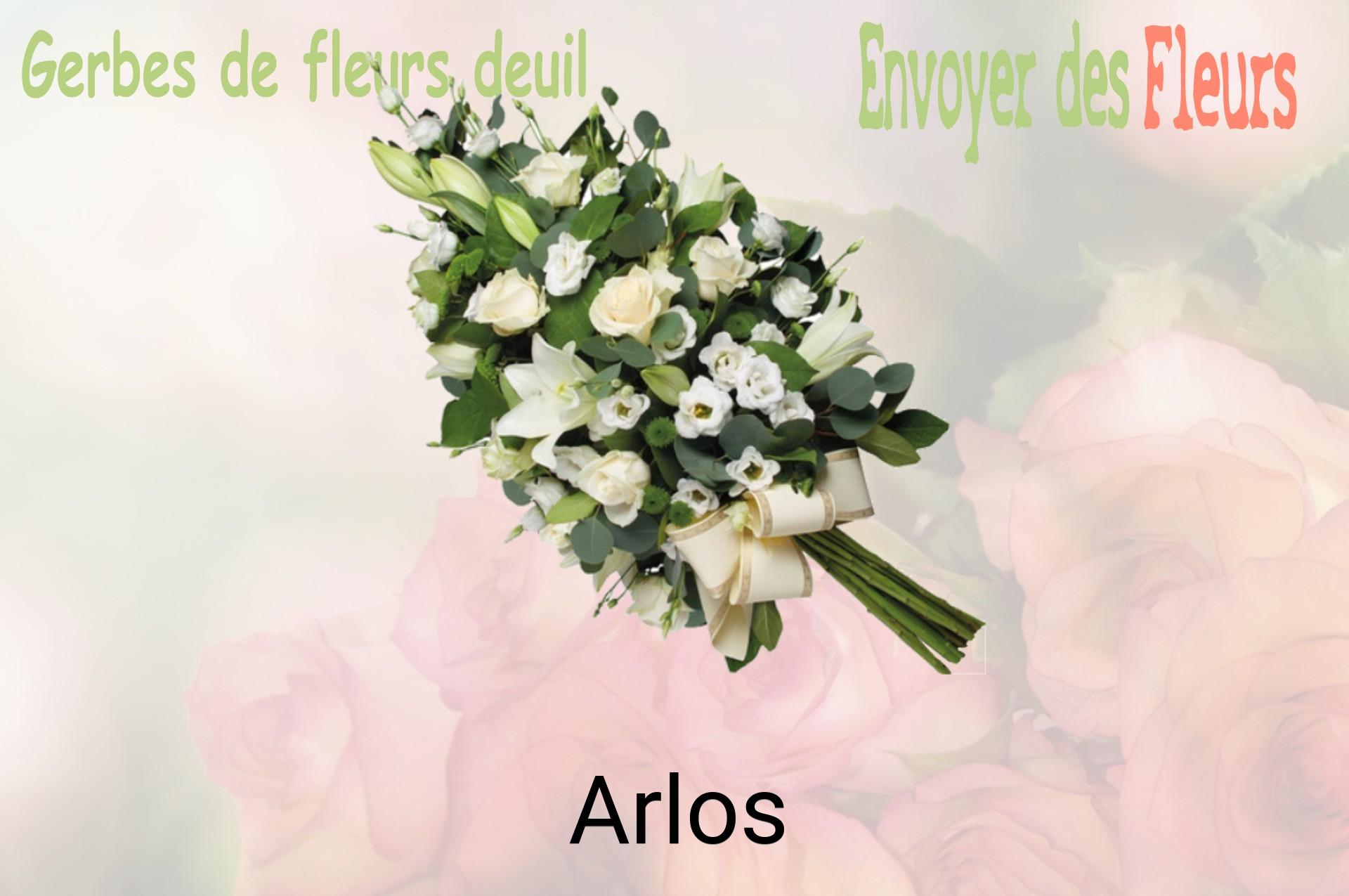 Gerbe de fleurs de deuil livrée à Arlos